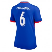 Camisa de Futebol França Eduardo Camavinga #6 Equipamento Principal Mulheres Europeu 2024 Manga Curta